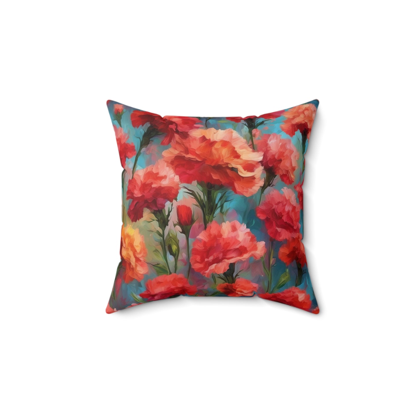 Claude Monet inspired Carnations Square Pillow