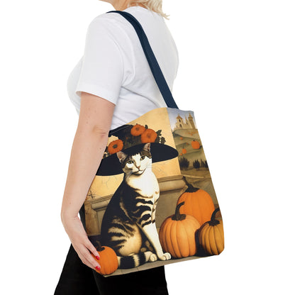 Halloween Piero della Francesca Renaissance Cat Tote