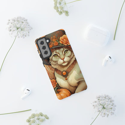 Halloween Alphonse Mucha Tough Phone Cases (A gentleman cat)