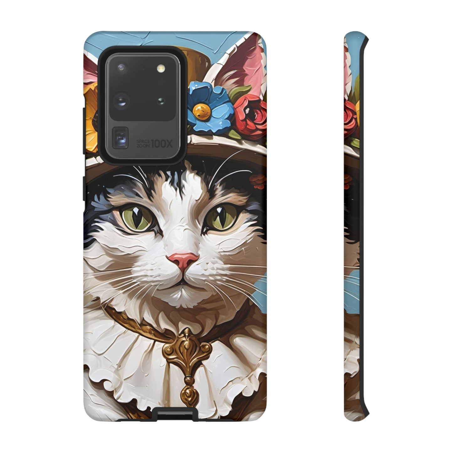 Oil Painting Cat Tough Phone Cases (A Lady)