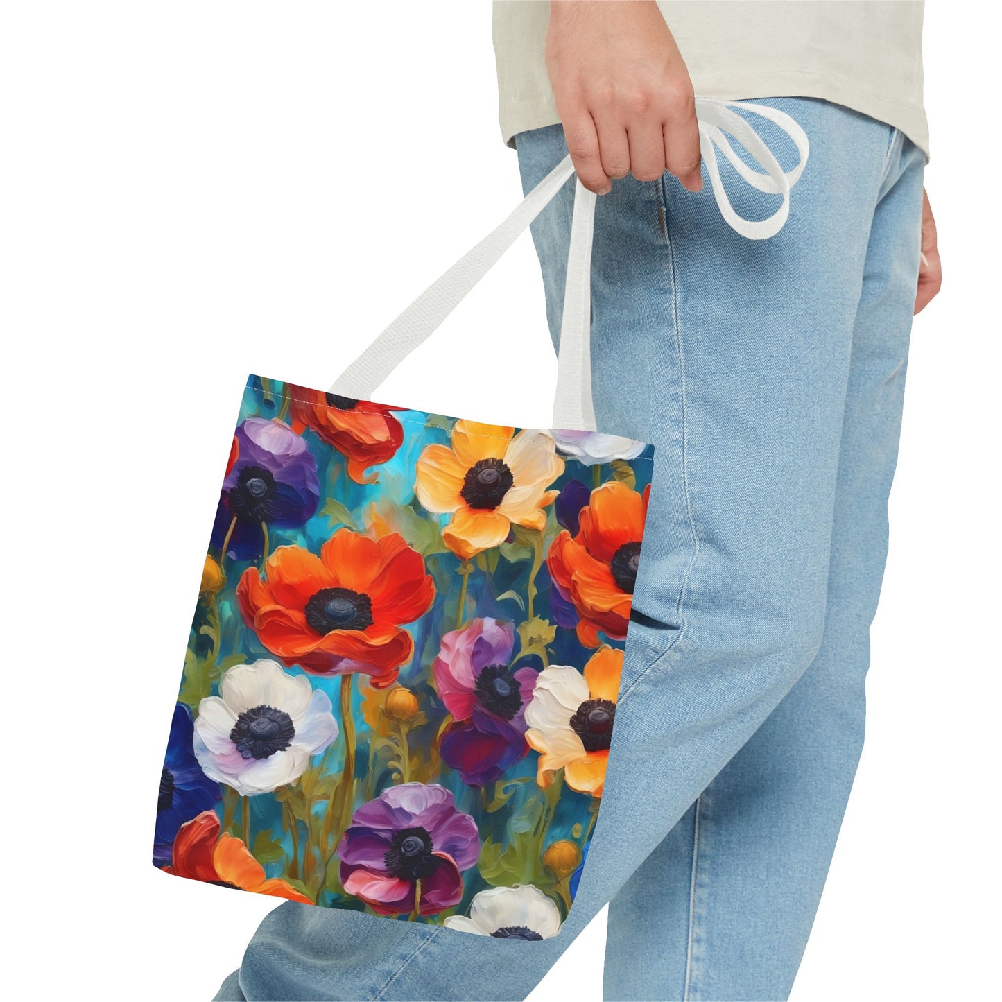 Claude Monet inspired Colorful Anemones Tote Bag