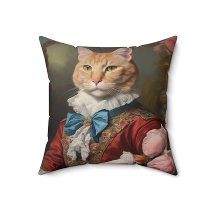 Rococo Cat Square Pillow (A Gentleman)