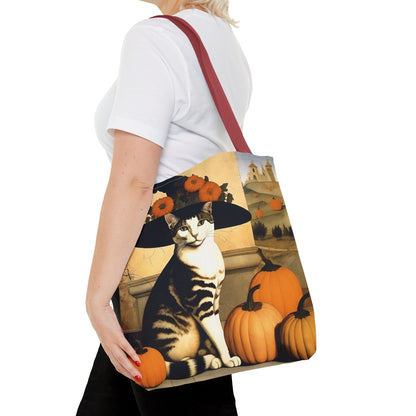 Halloween Piero della Francesca Renaissance Cat Tote