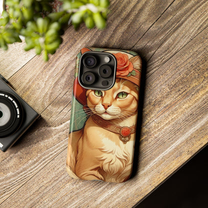 Alphonse Mucha Tough Phone Cases (A lady cat)
