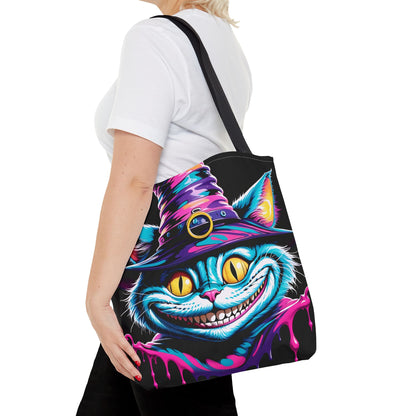 Halloween Cheshire Cat Tote Bag Black